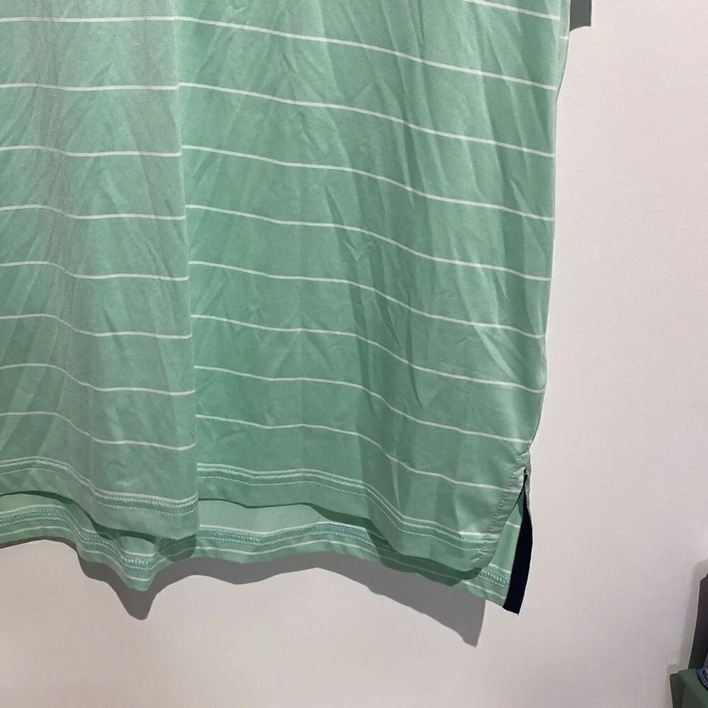 Ralph Lauren RLX Men's Green Stripe Short Sleeve Polo Shirt‎ Size Medium